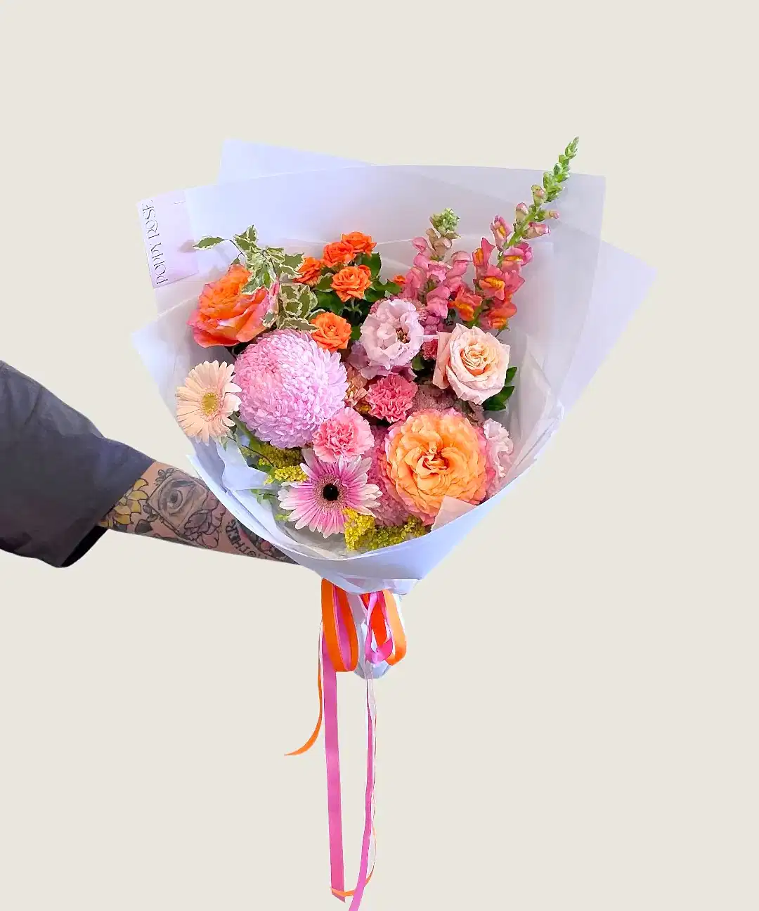 Colour Bouquet Large - Poppy Rose - Poppy Rose Flowers Brisbane