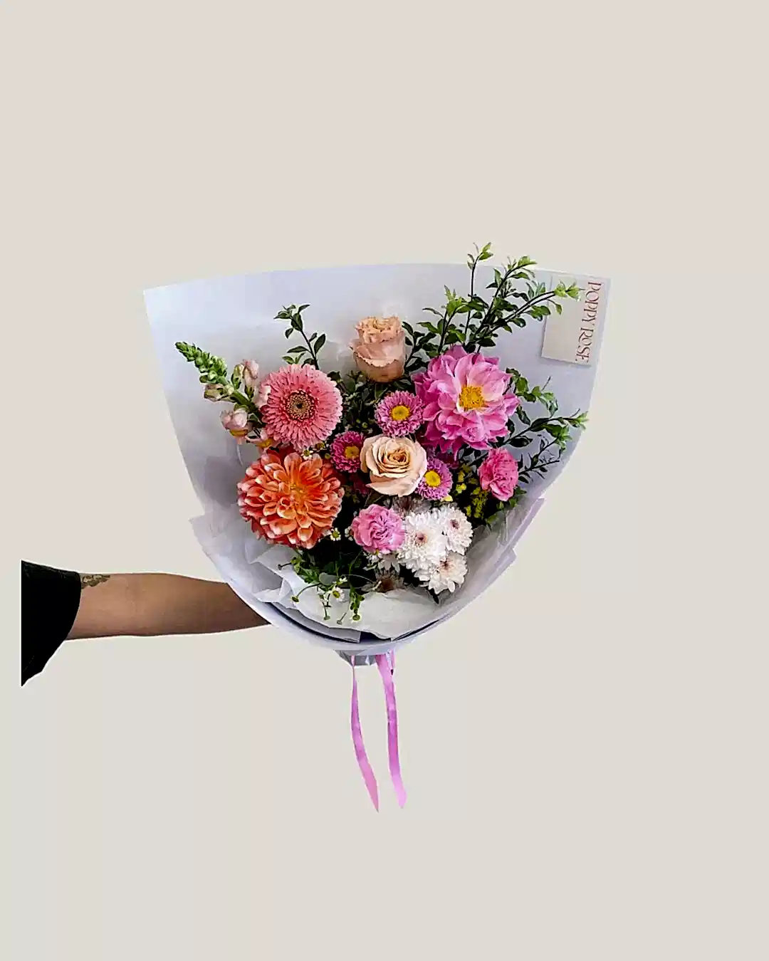 Colour Bouquet Medium - Poppy Rose - Poppy Rose Flowers Brisbane