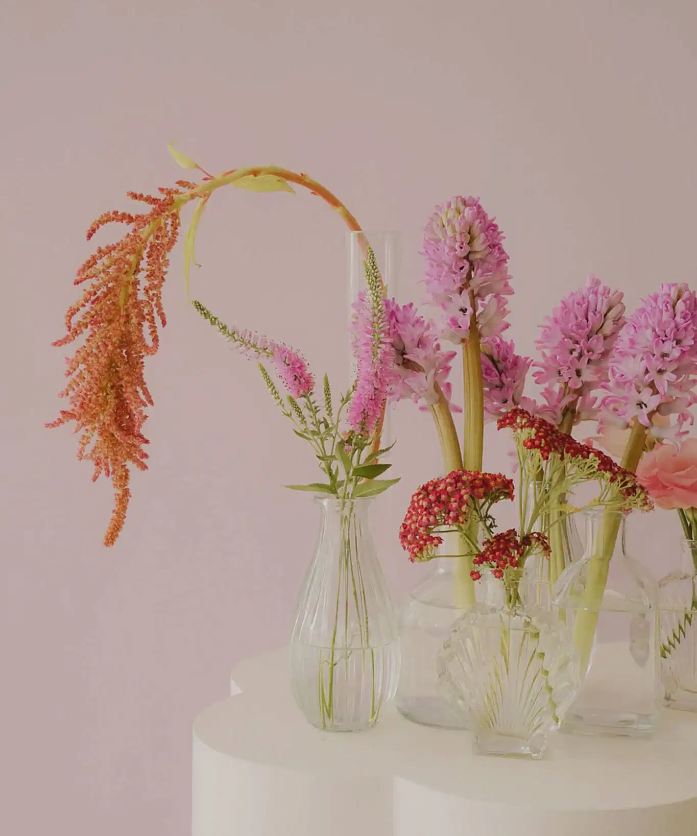 Hyacinth in Bud Vases for an event by Poppy Rose Brisbane