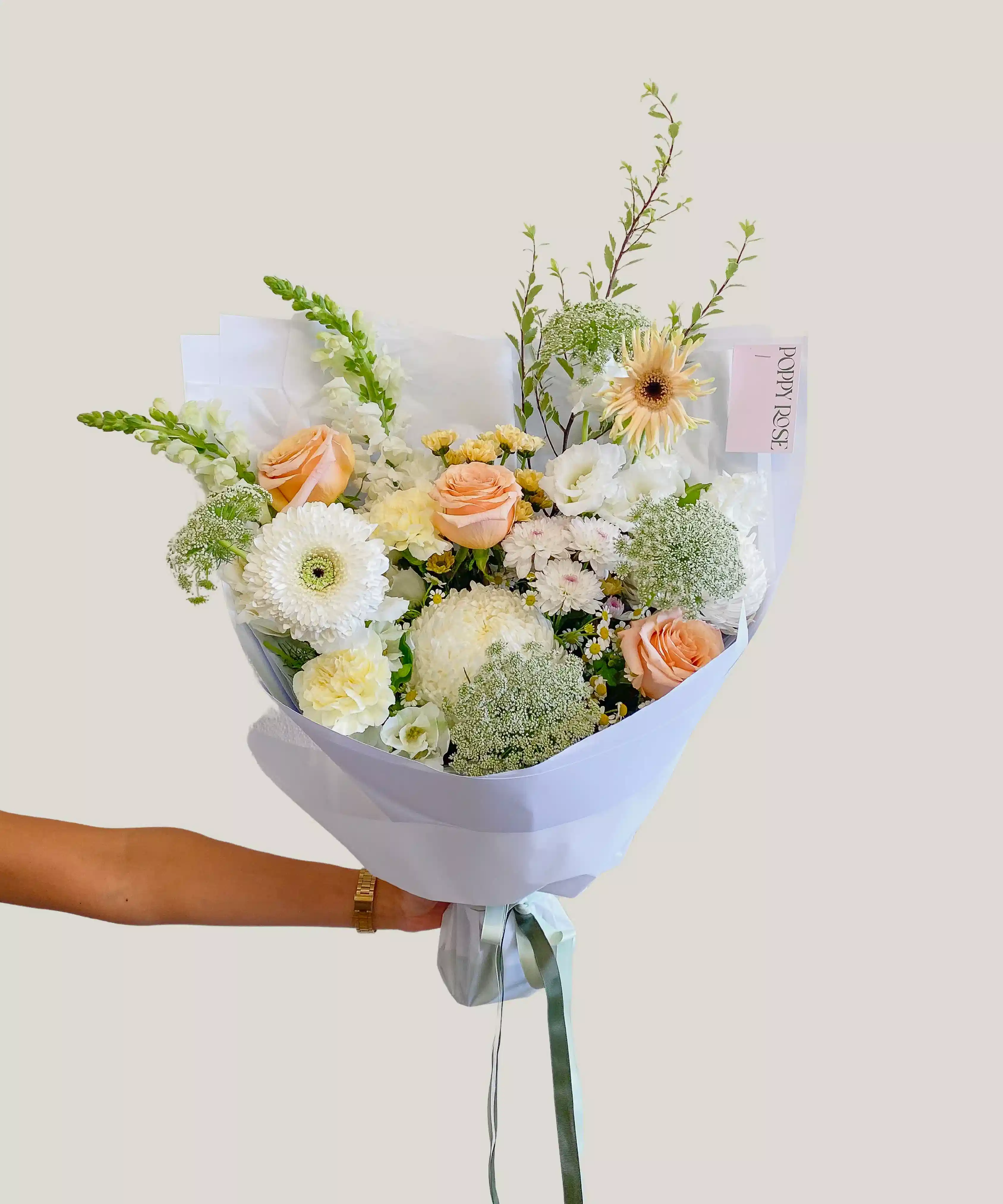 Soft and Natural Bouquet - Poppy Rose - Poppy Rose Flowers Brisbane