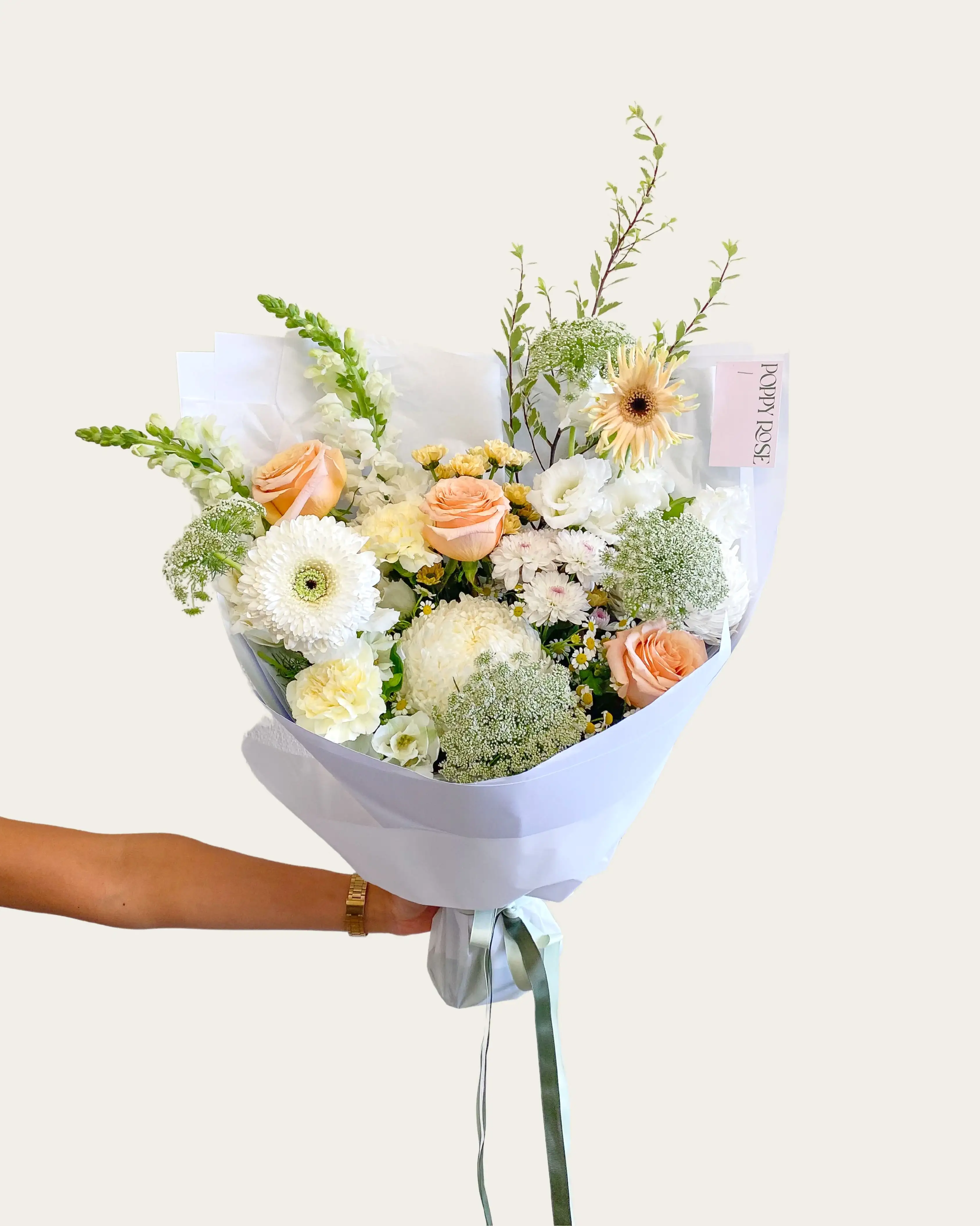 Soft and Natural Bouquet - Poppy Rose - Poppy Rose Flowers Brisbane
