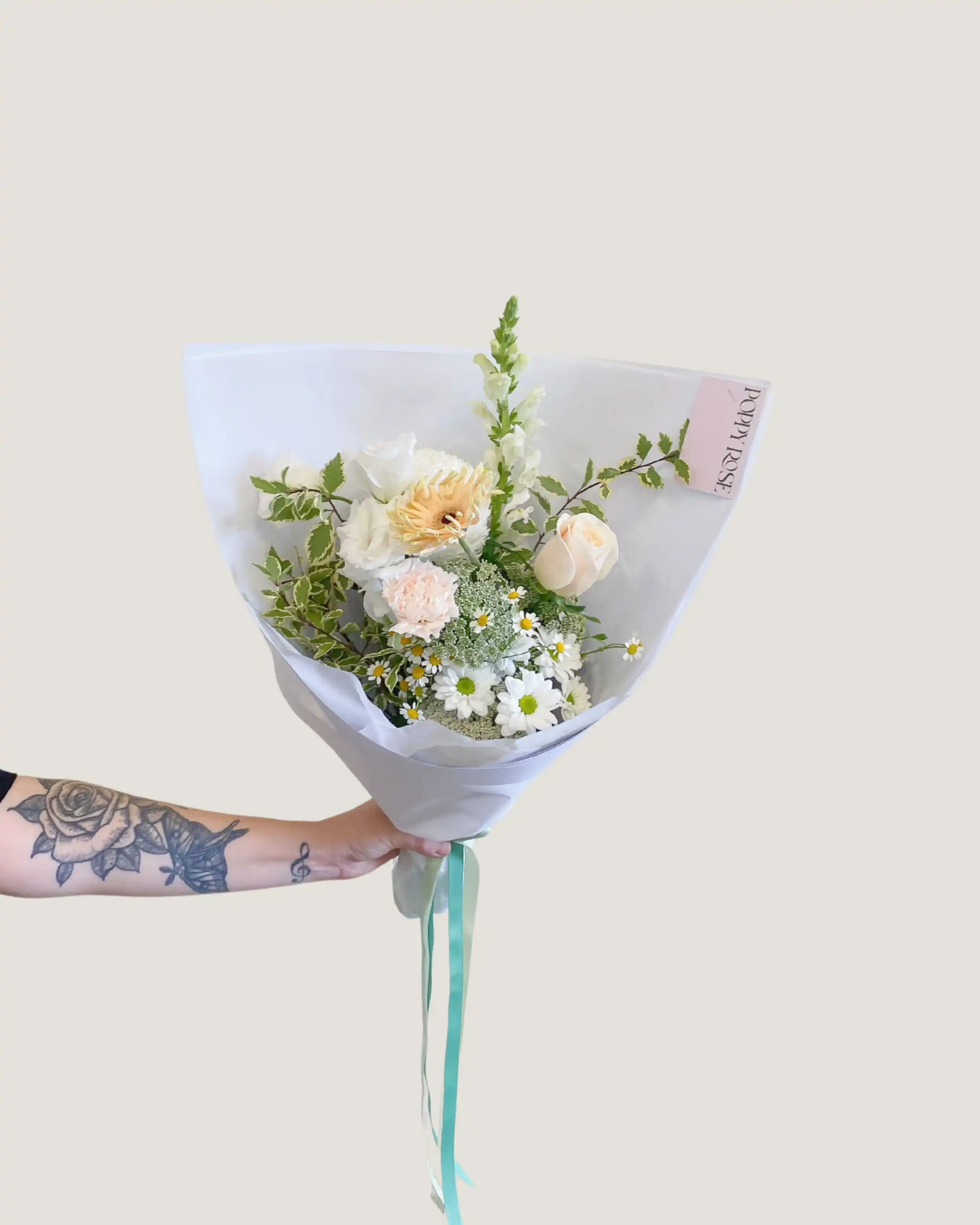 Soft and Natural Bouquet - Poppy Rose - Poppy Rose Flowers Brisbane