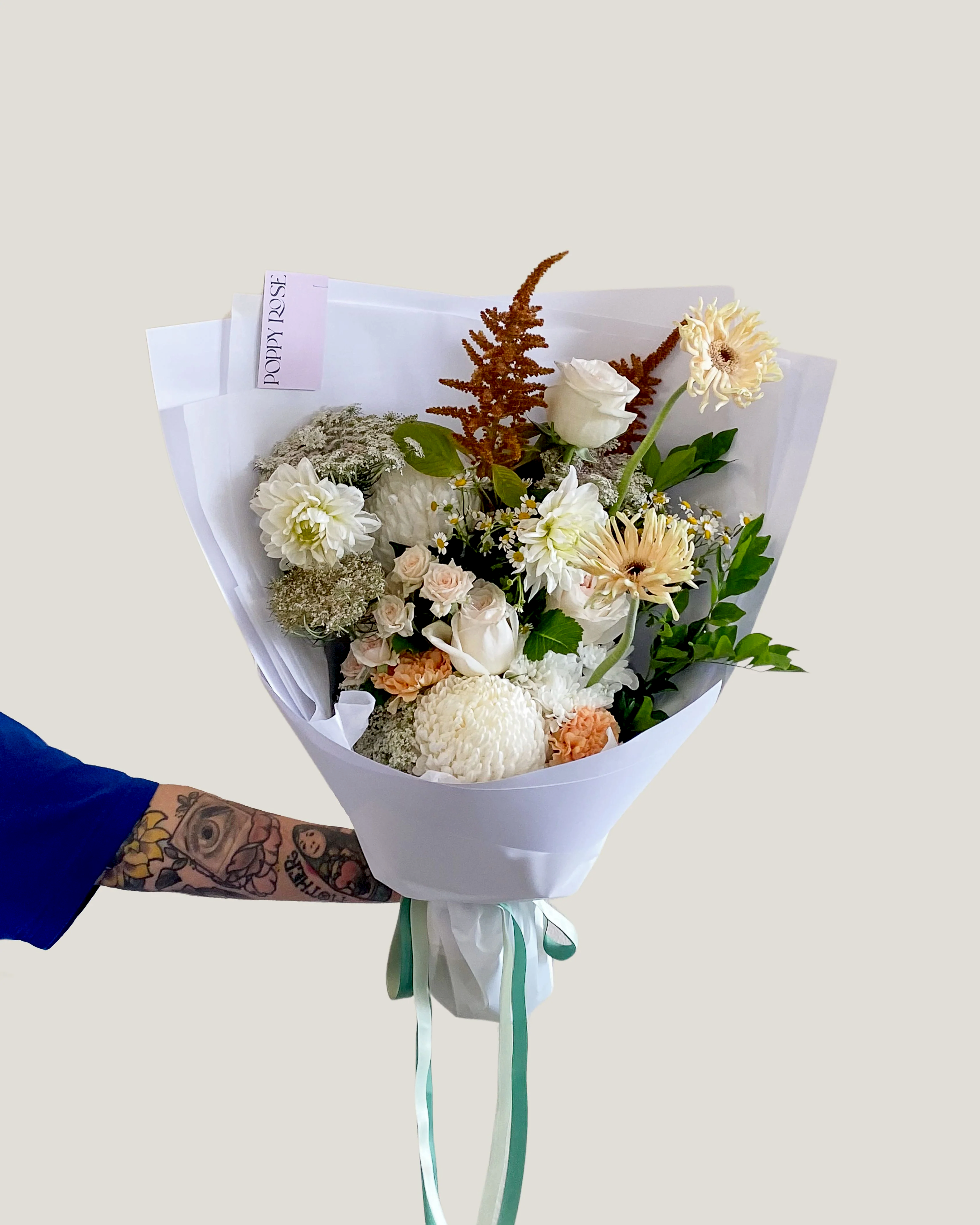 Soft and Natural Bouquet - Poppy Rose - Poppy Rose Flowers Brisbane