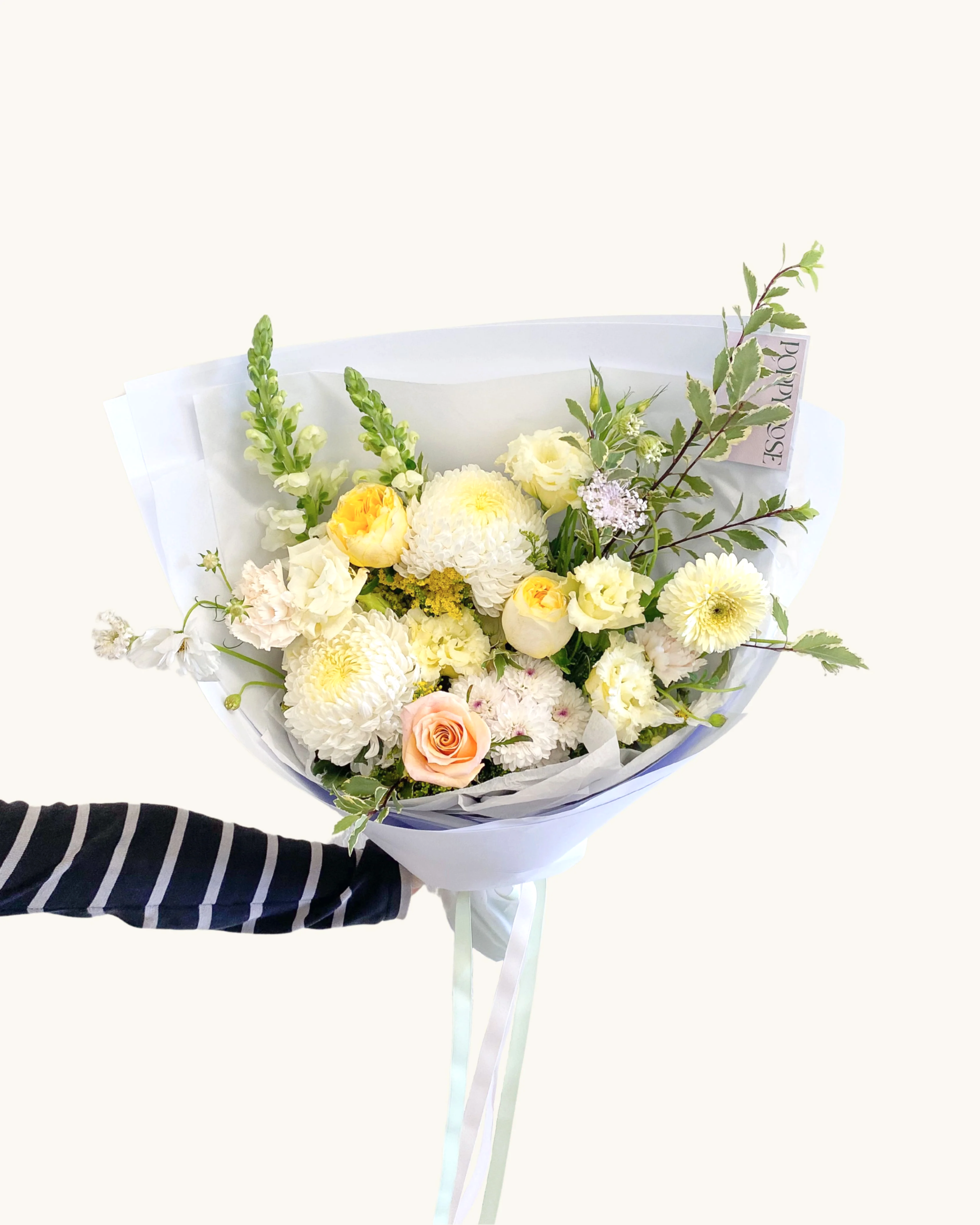 Soft and Natural Bouquet - Poppy Rose - Poppy Rose Flowers Brisbane