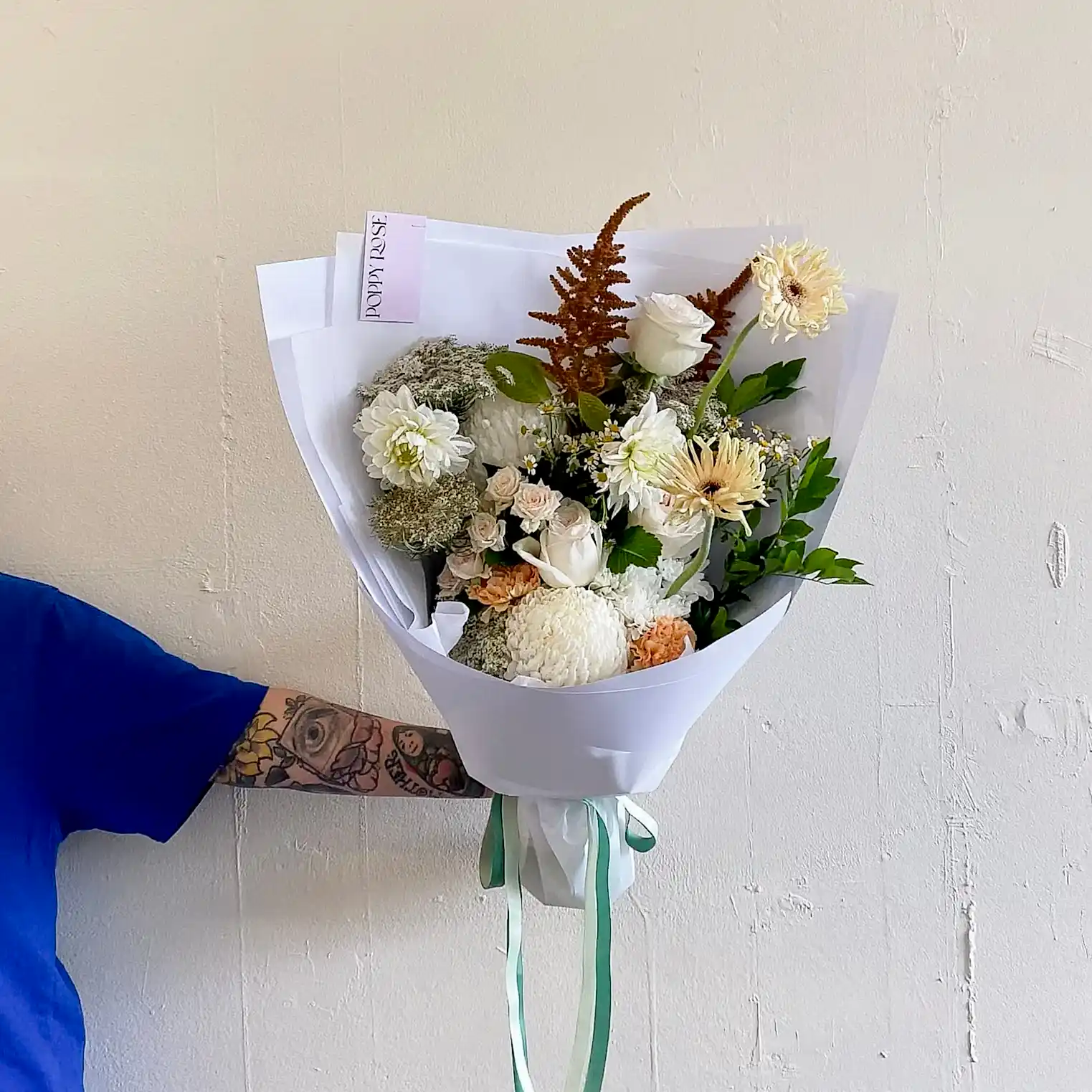 Soft and Natural Bouquet - Poppy Rose - Poppy Rose Flowers Brisbane