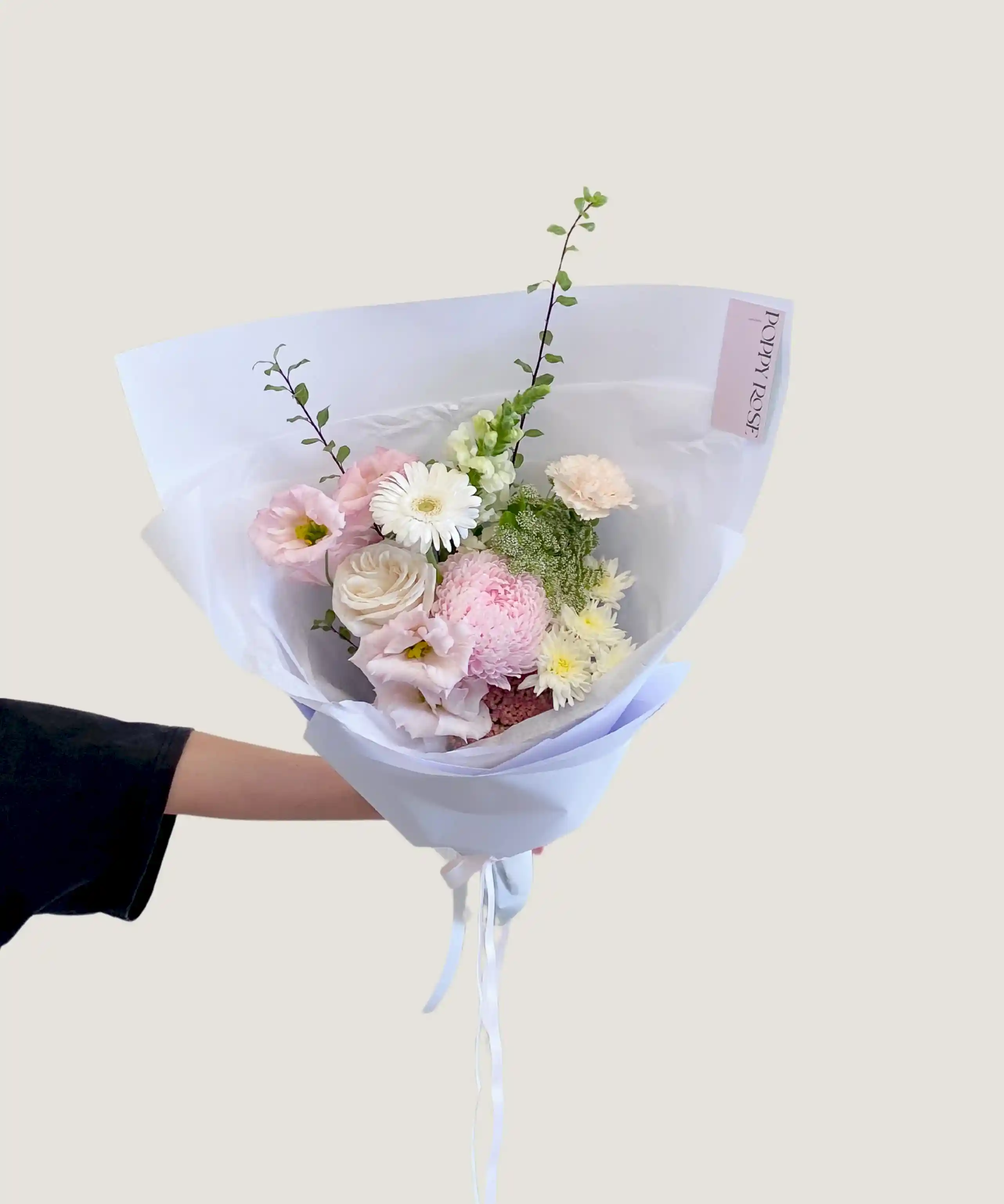 Soft and Natural Bouquet - Poppy Rose - Poppy Rose Flowers Brisbane