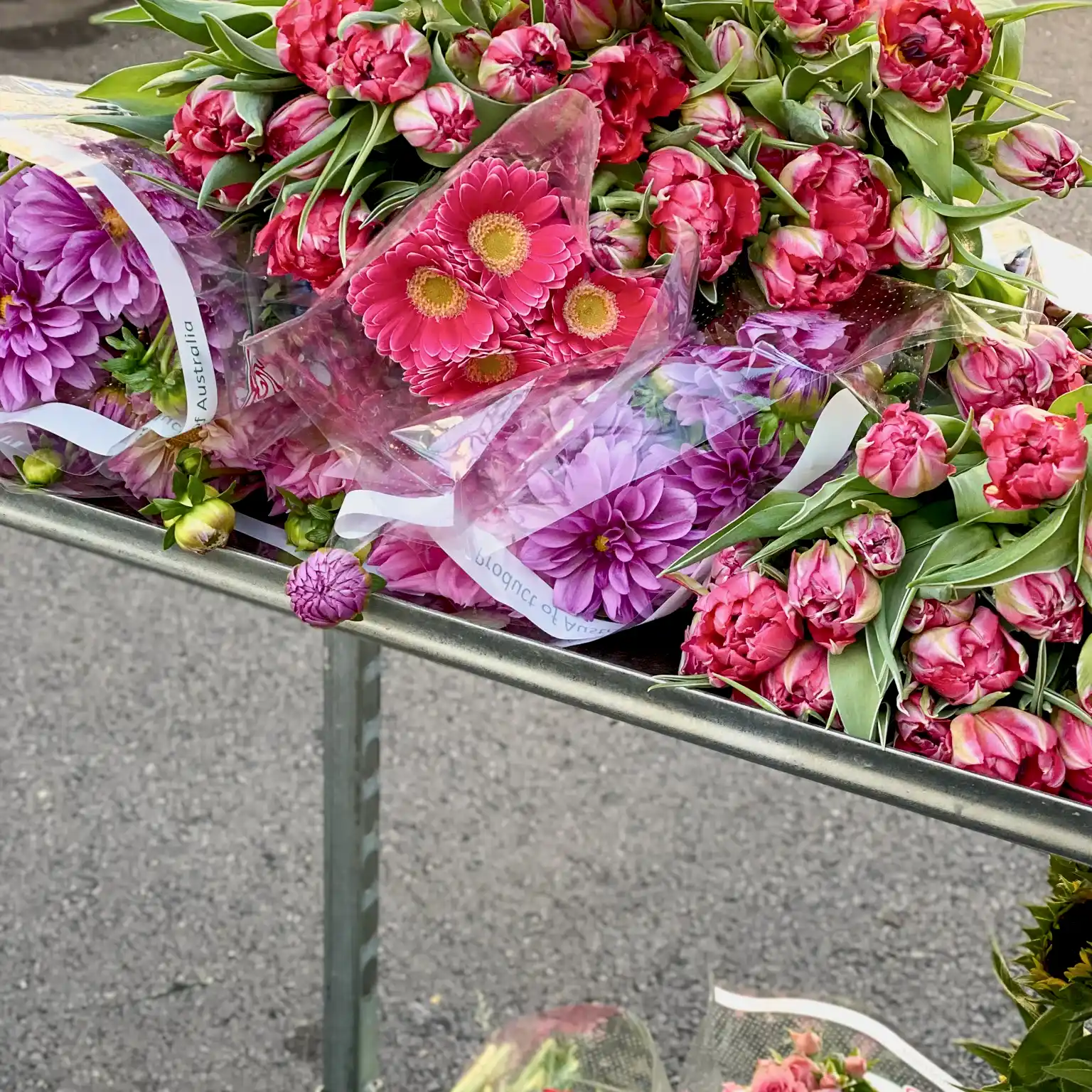 Market Flowers on a trolley - Poppy Rose Brisbane
